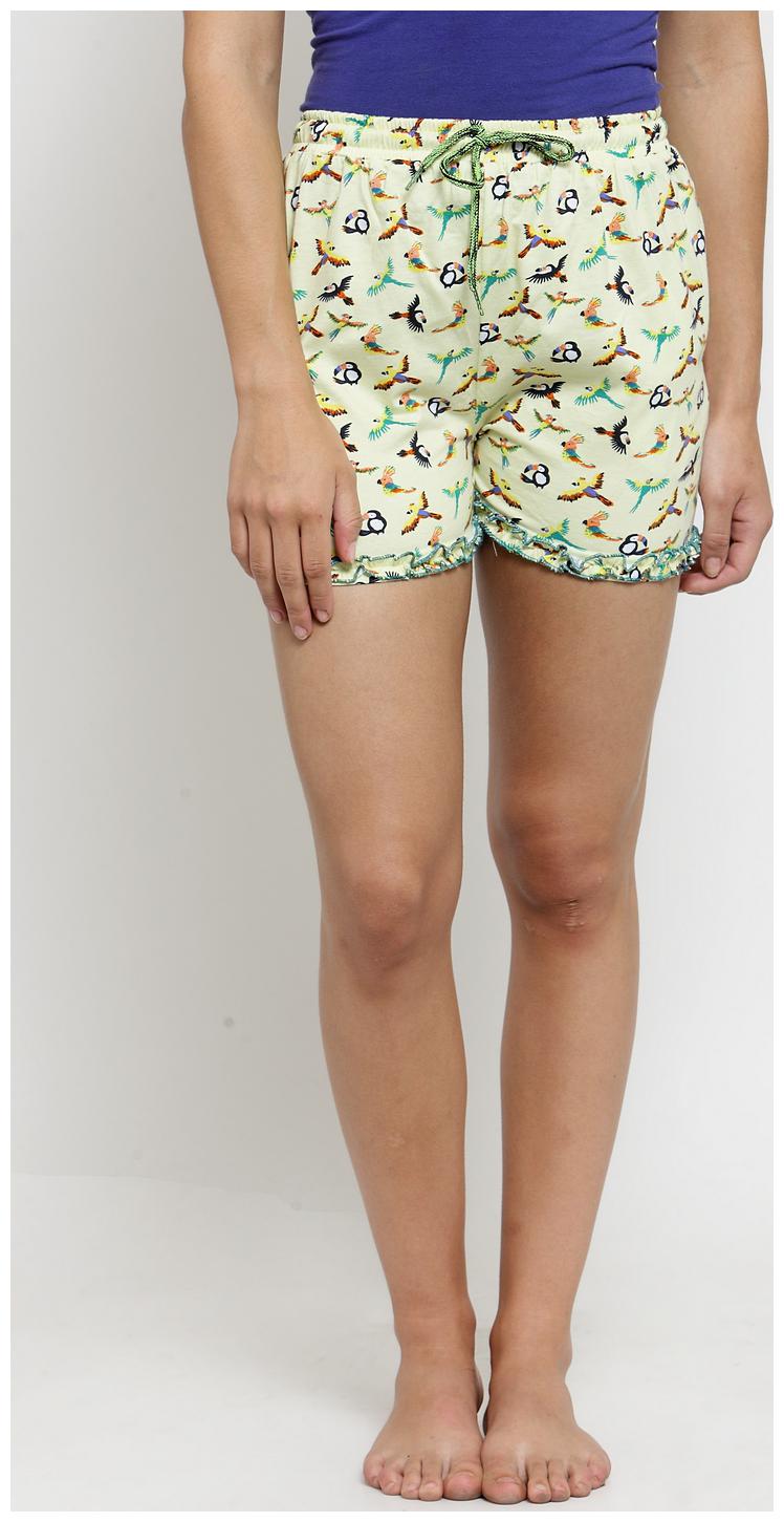 

Claura Women Printed Regular shorts - Yellow