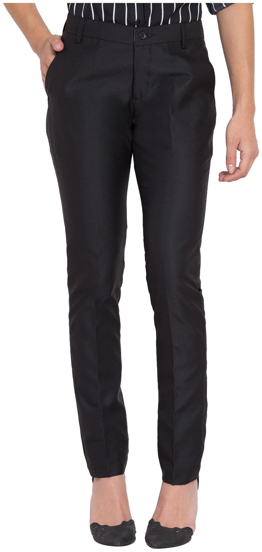 

Cliths Women Black Slim fit Regular pants