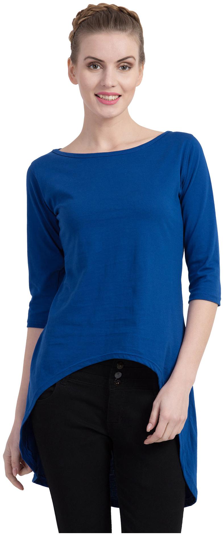 

Cliths Women Self design Regular tunic - Blue