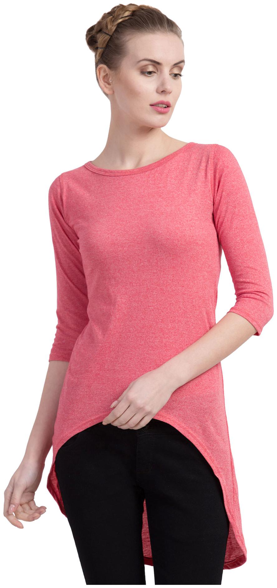 

Cliths Women Self design Regular tunic - Pink