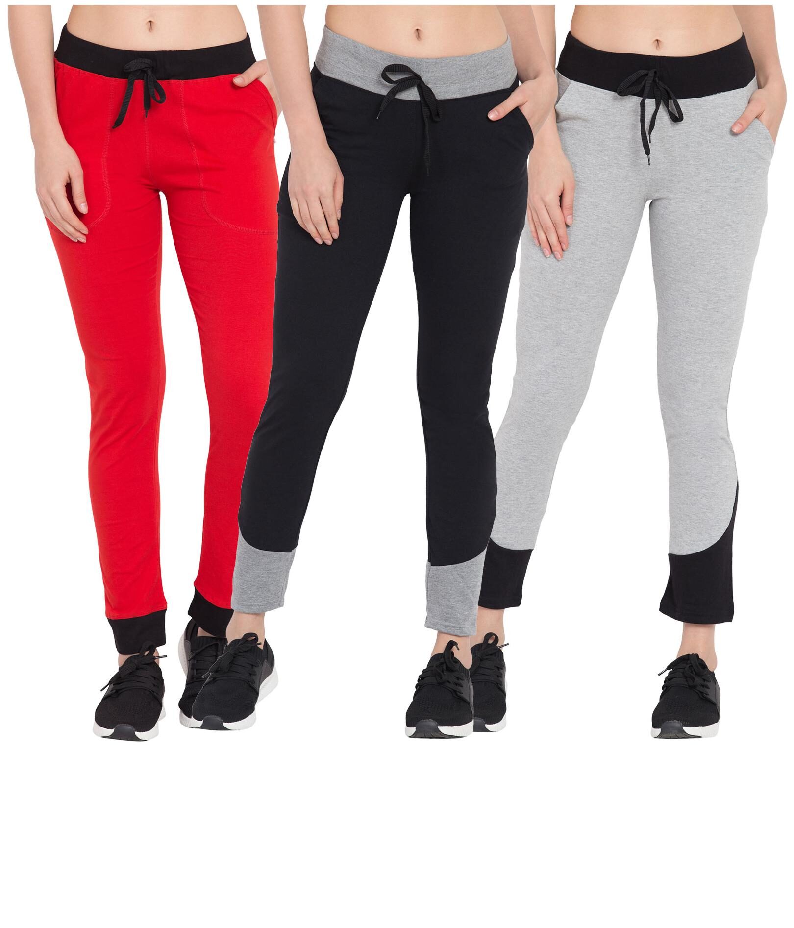 

Cliths Women Slim fit Cotton Solid Track pants - Multi