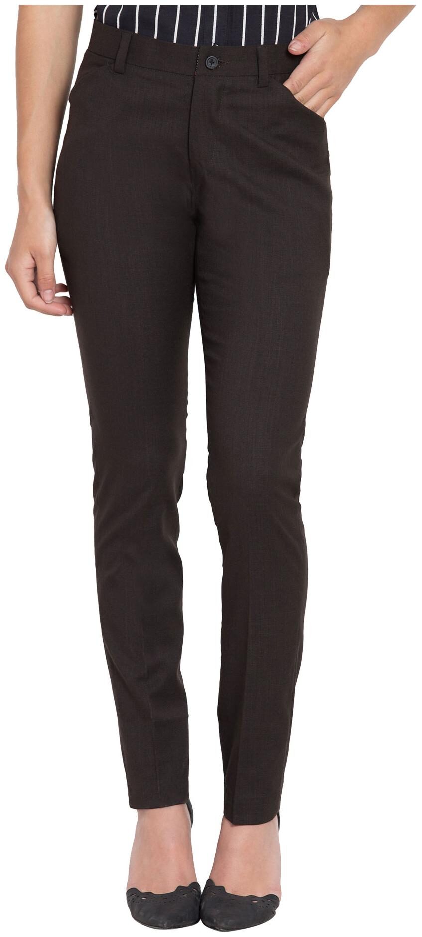 

Cliths Women Brown Slim fit Regular pants
