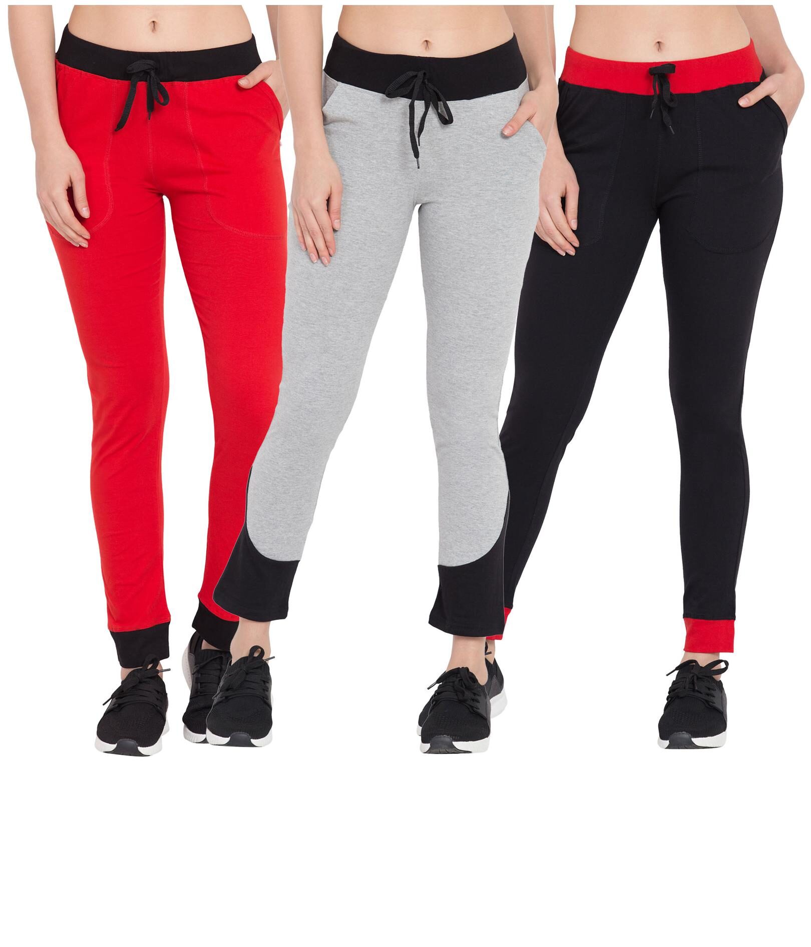 

Cliths Women Slim fit Cotton Solid Track pants - Multi