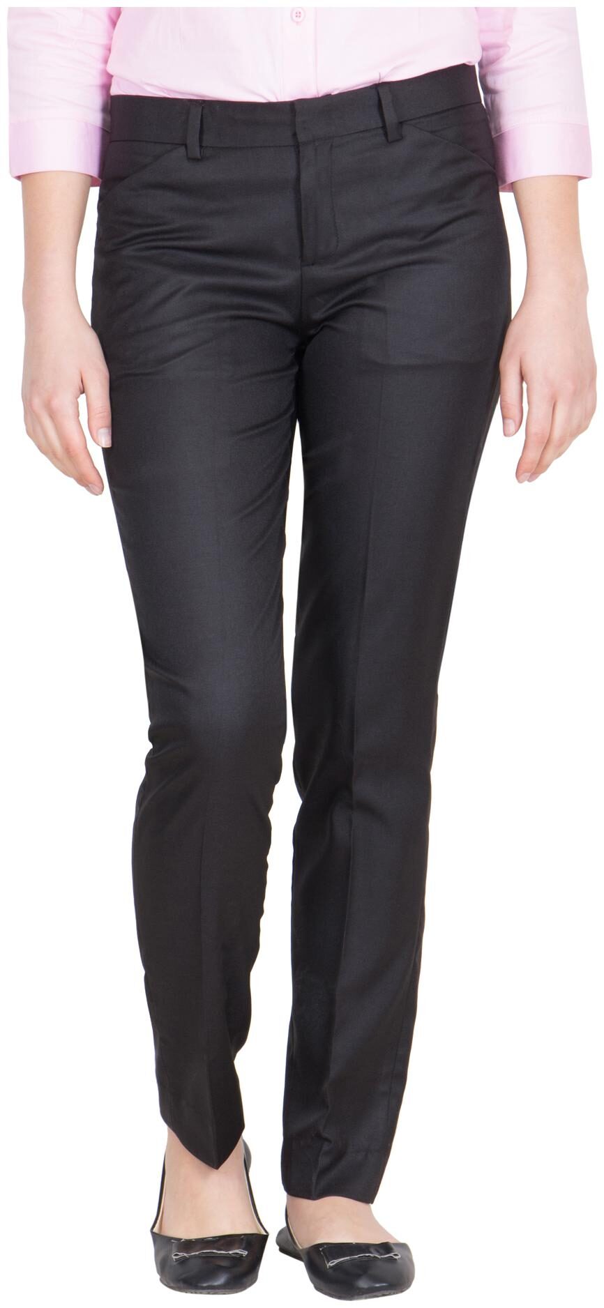 

Cliths Women Black Slim fit Regular trousers