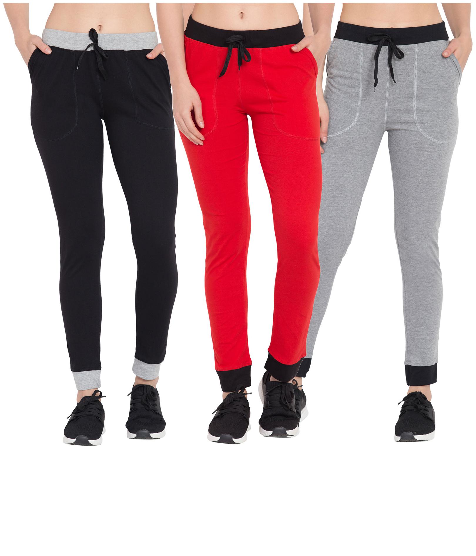 

Cliths Women Slim fit Cotton Solid Track pants - Multi