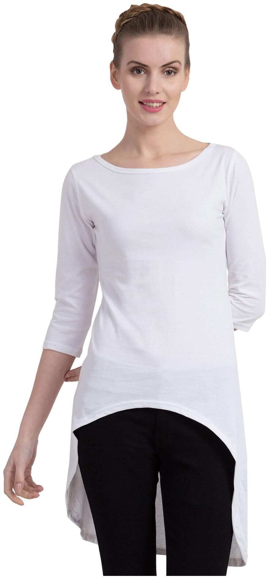 

Cliths Women Self design Regular tunic - White