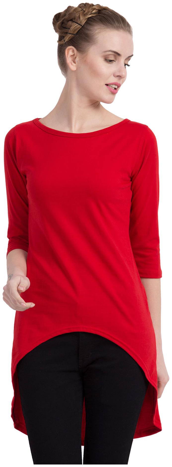 

Cliths Women Self design Regular tunic - Red