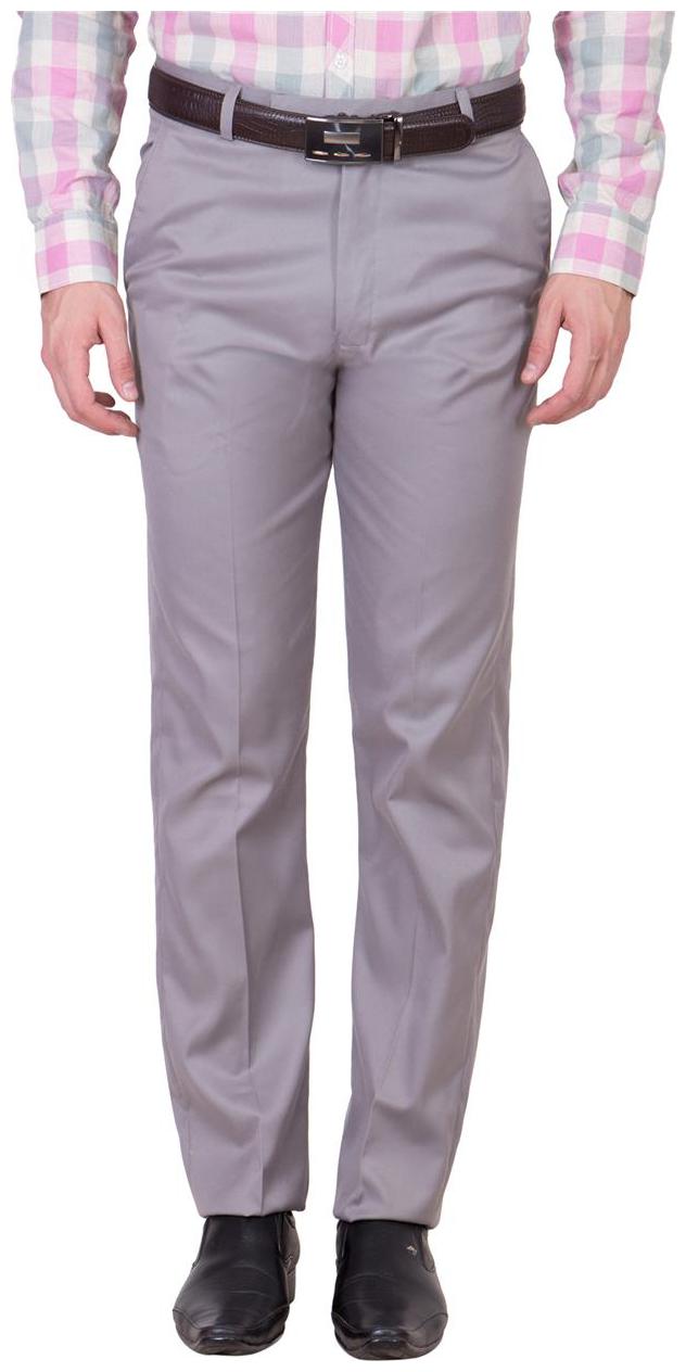 

Cliths Men Solid Slim Fit Formal Trouser - Grey