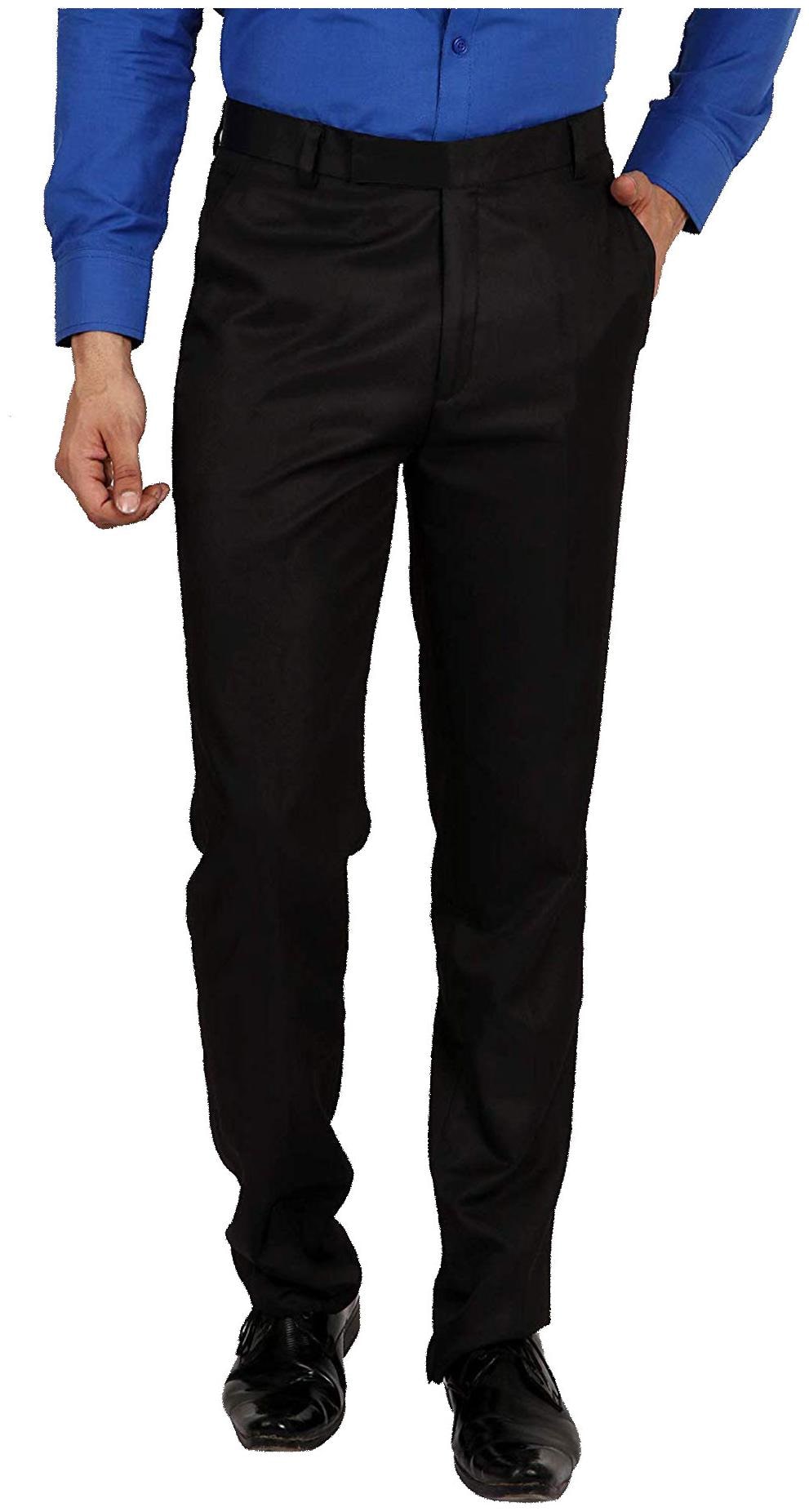 

Cliths Men Solid Slim Fit Formal Trouser - Black