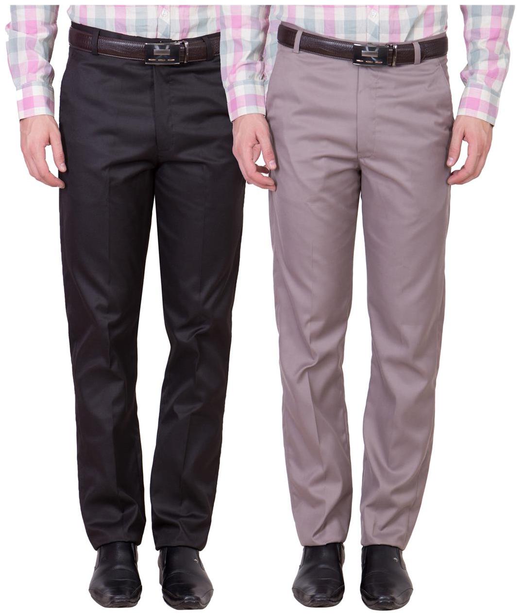 

Cliths Men Solid Slim Fit Formal Trouser - Brown