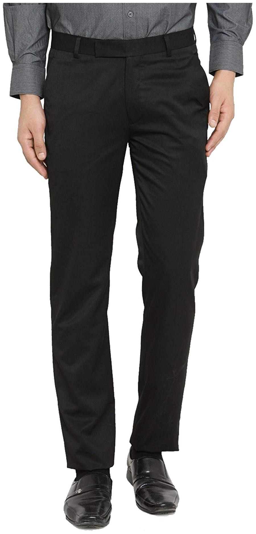 

Cliths Men Solid Slim Fit Formal Trouser - Black