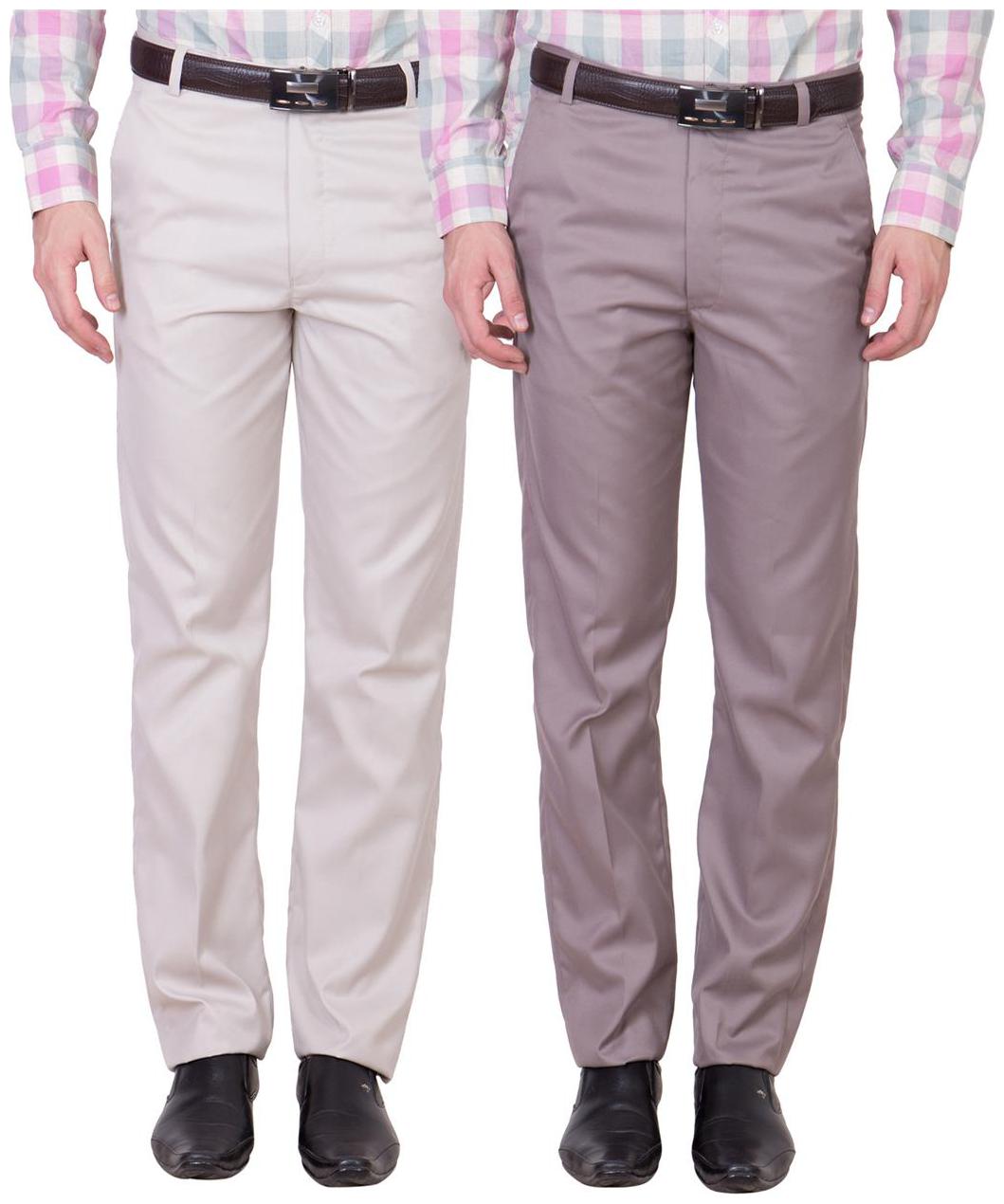 

Cliths Men Solid Slim Fit Formal Trouser - Brown