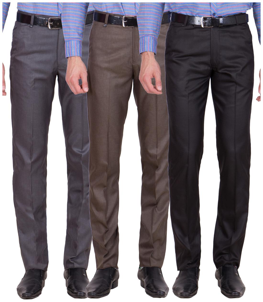 

Cliths Men s Cotton Blend Formal Trouser- Pack Of 3