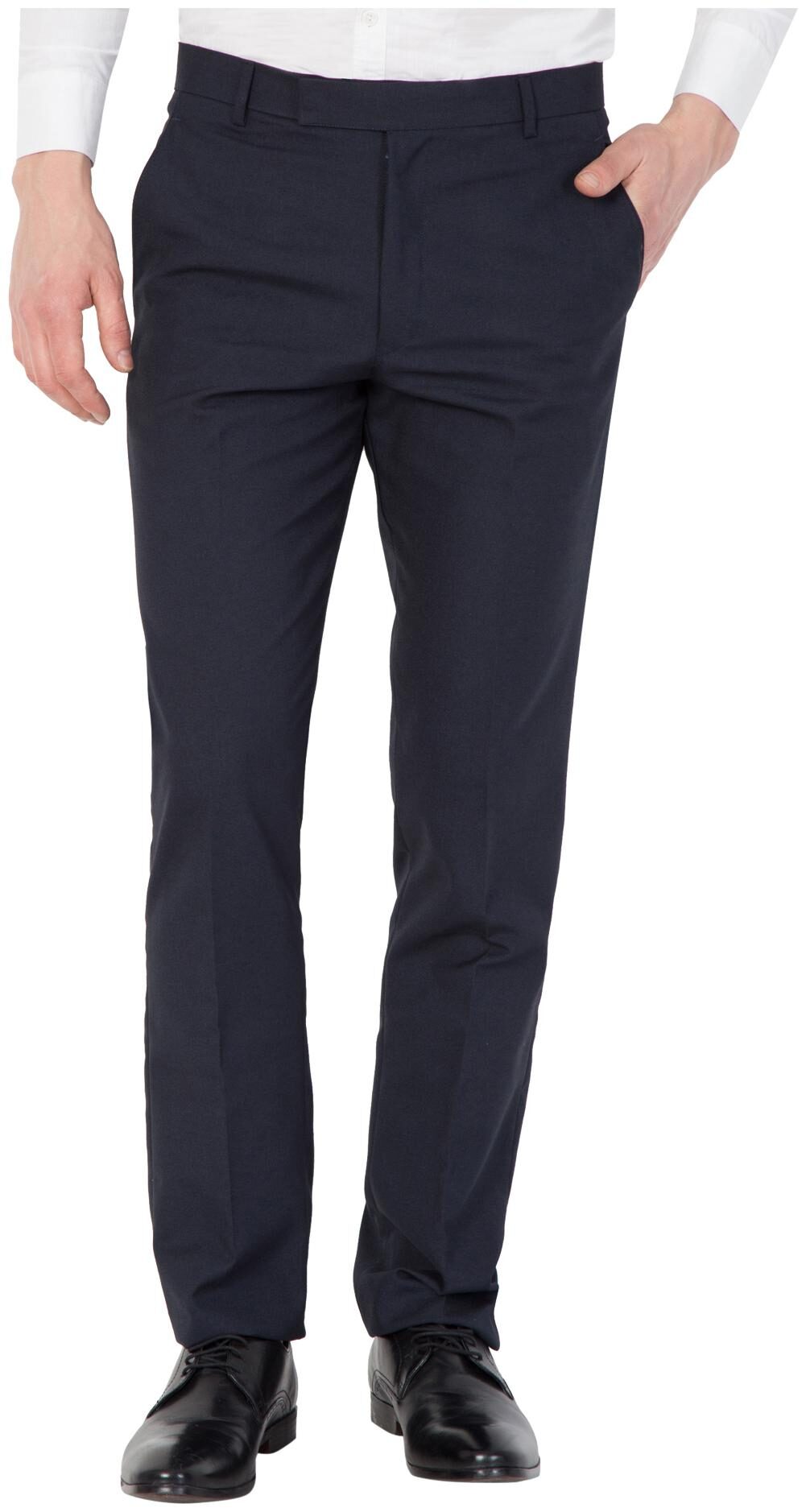 

Cliths Men Solid Slim Fit Formal Trouser - Navy Blue