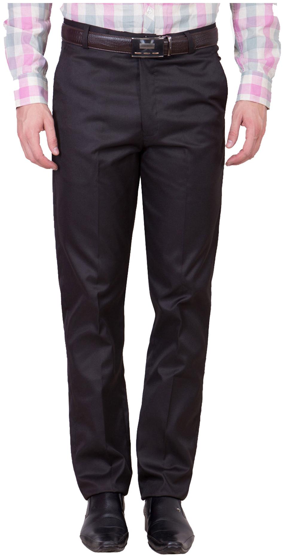 

Cliths Men Solid Slim Fit Formal Trouser - Black