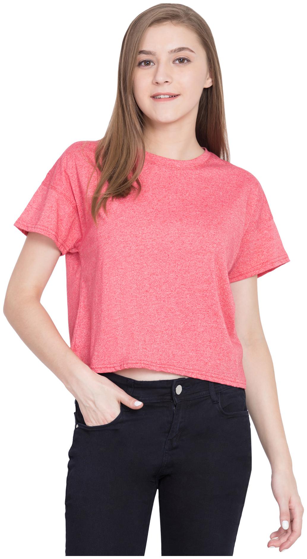 

Cliths Women Solid Regular top - Pink