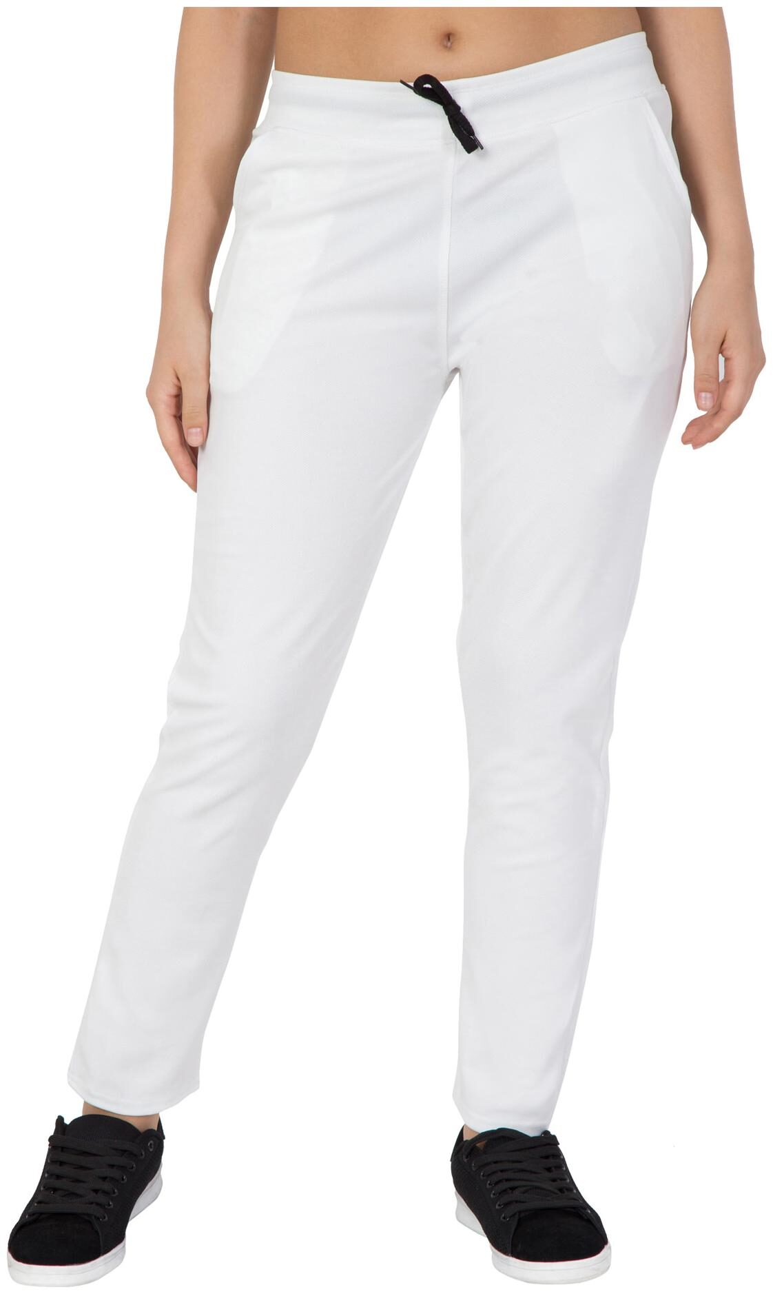 

Cliths Women Slim fit Cotton Self design Track pants - White
