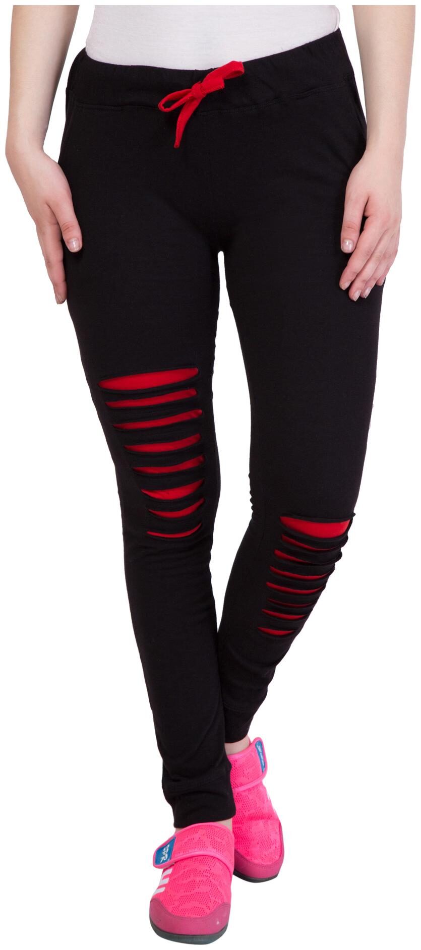 

Cliths Women Cotton Blend Self Design Black Jogger
