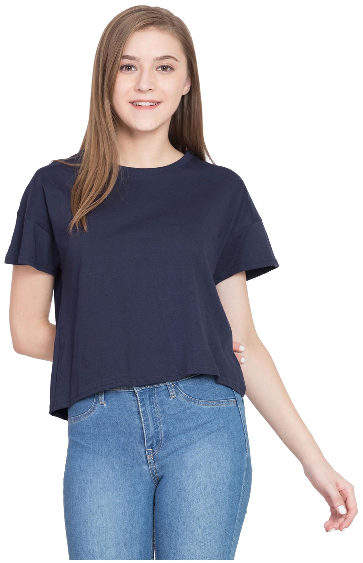 

Cliths Women Solid Regular top - Blue