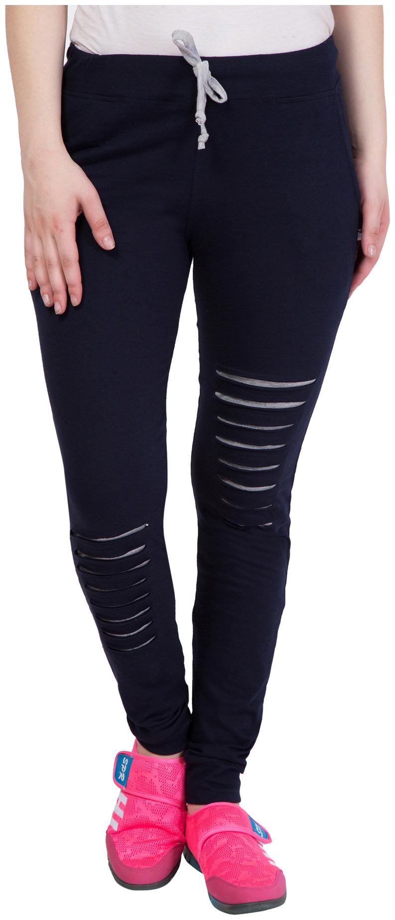 

Cliths Women Cotton Blend Self Design Navy Jogger
