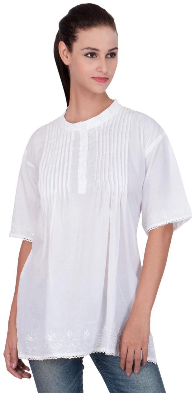 

Cliths Women s White Cotton Tunic