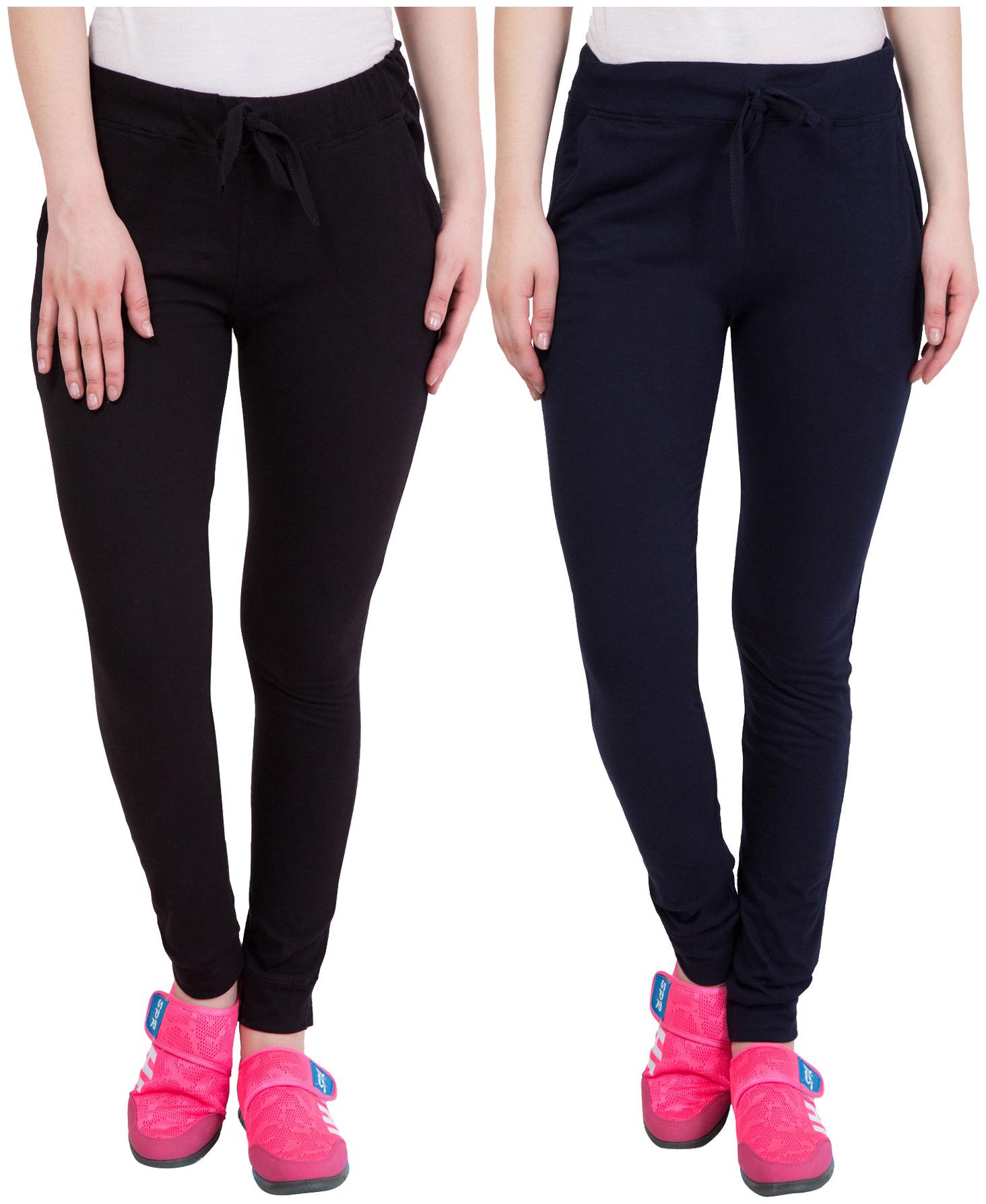 

Cliths Women Cotton Joggers Black Blue