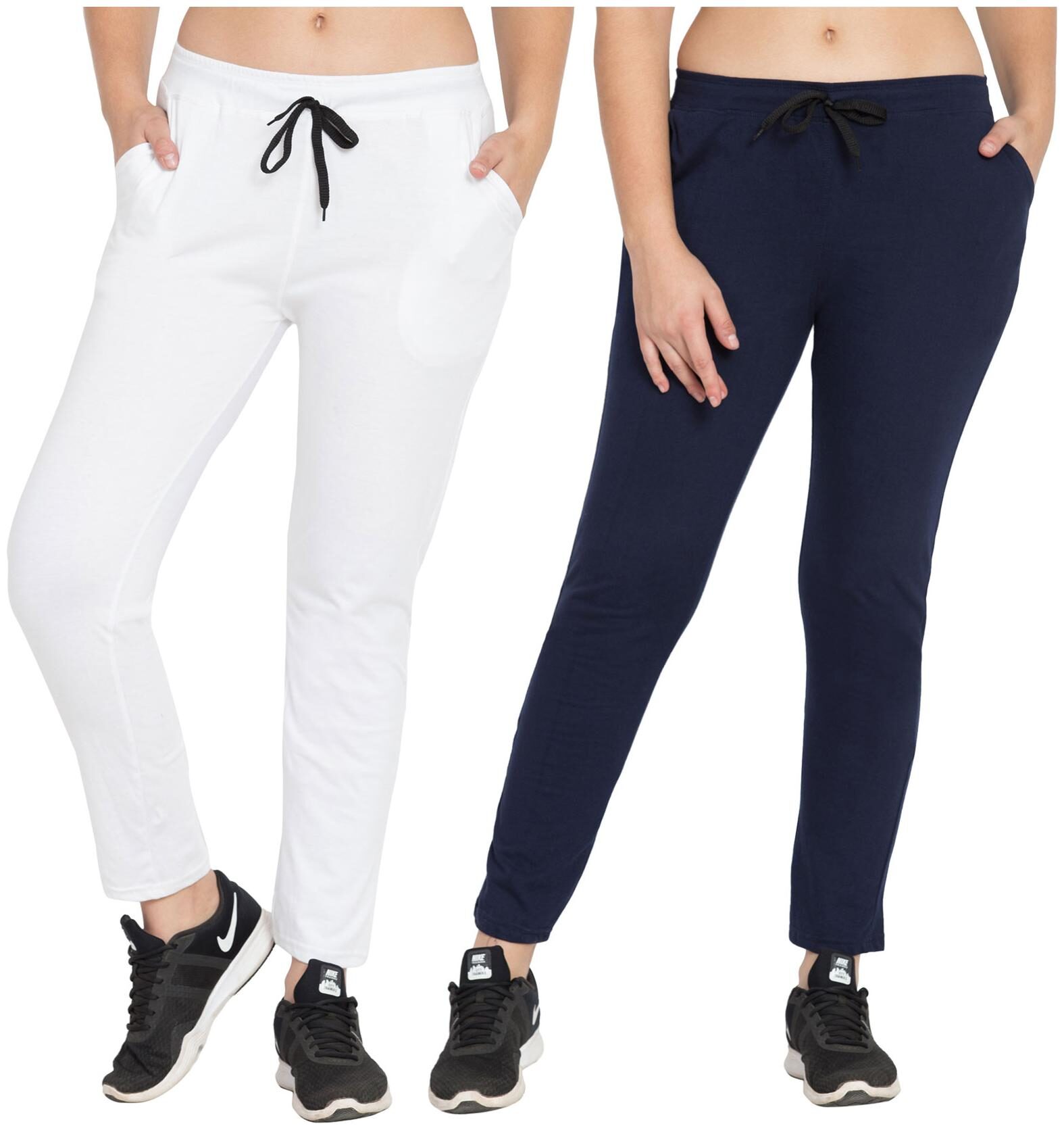 

Cliths Women Slim fit Cotton Solid Track pants - Multi