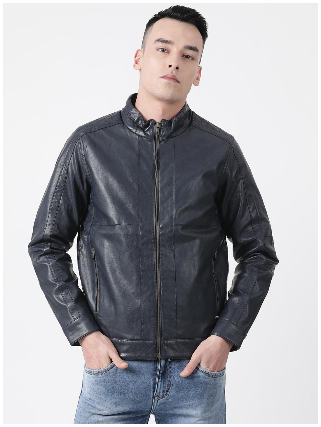 

Cloak Decker Blue Solid Cotton Blend Jacket