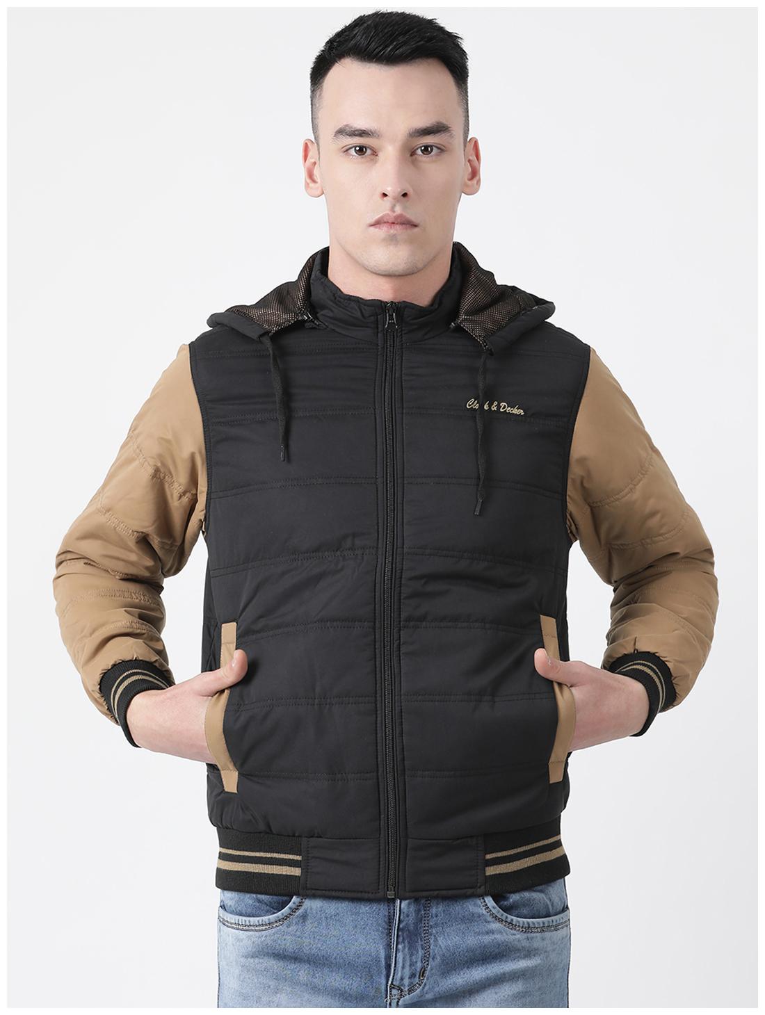 

Cloak Decker Black Solid Cotton Blend Hood Jacket