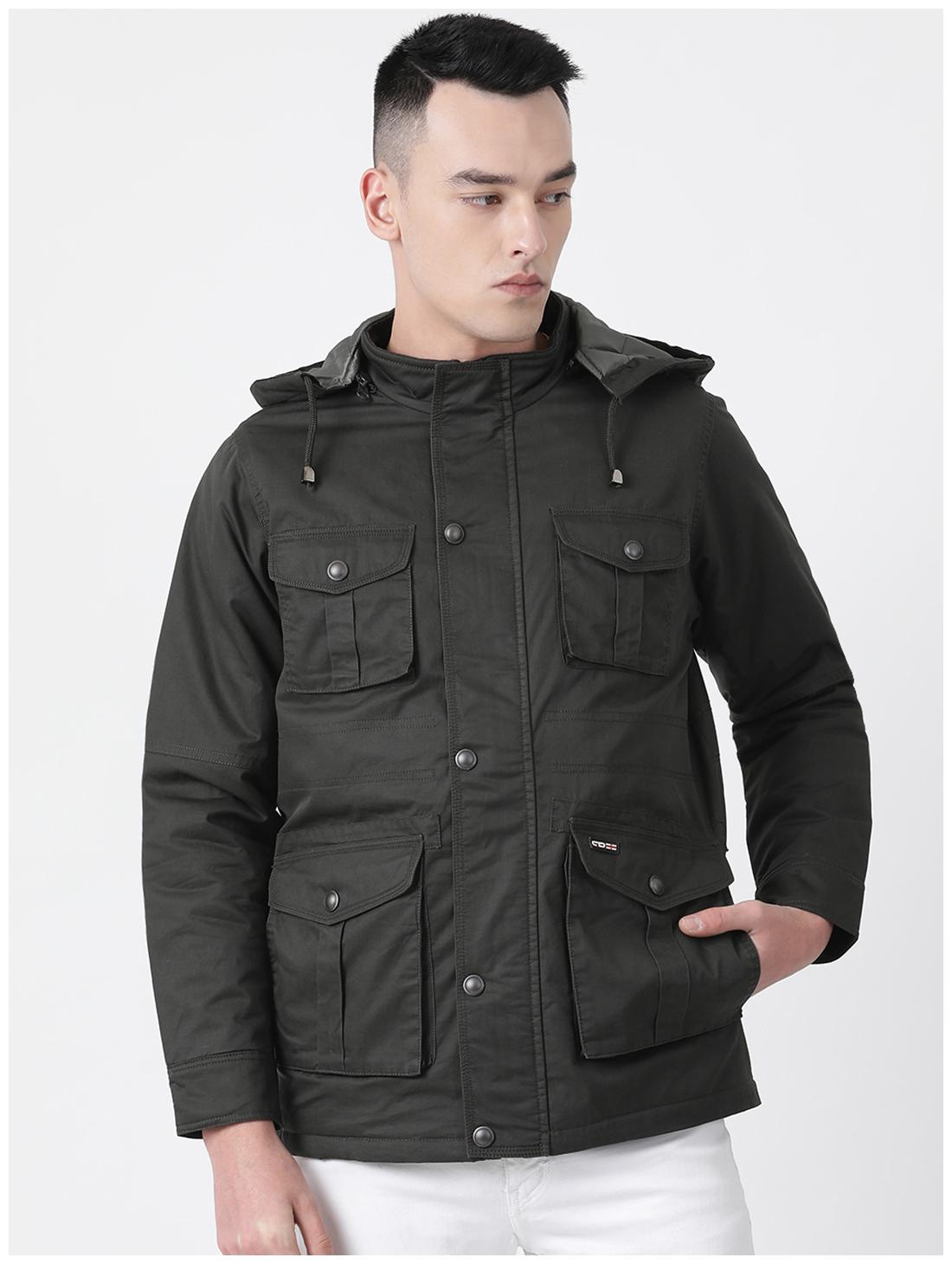 

Cloak Decker Grey Solid Cotton Blend Hood Jacket