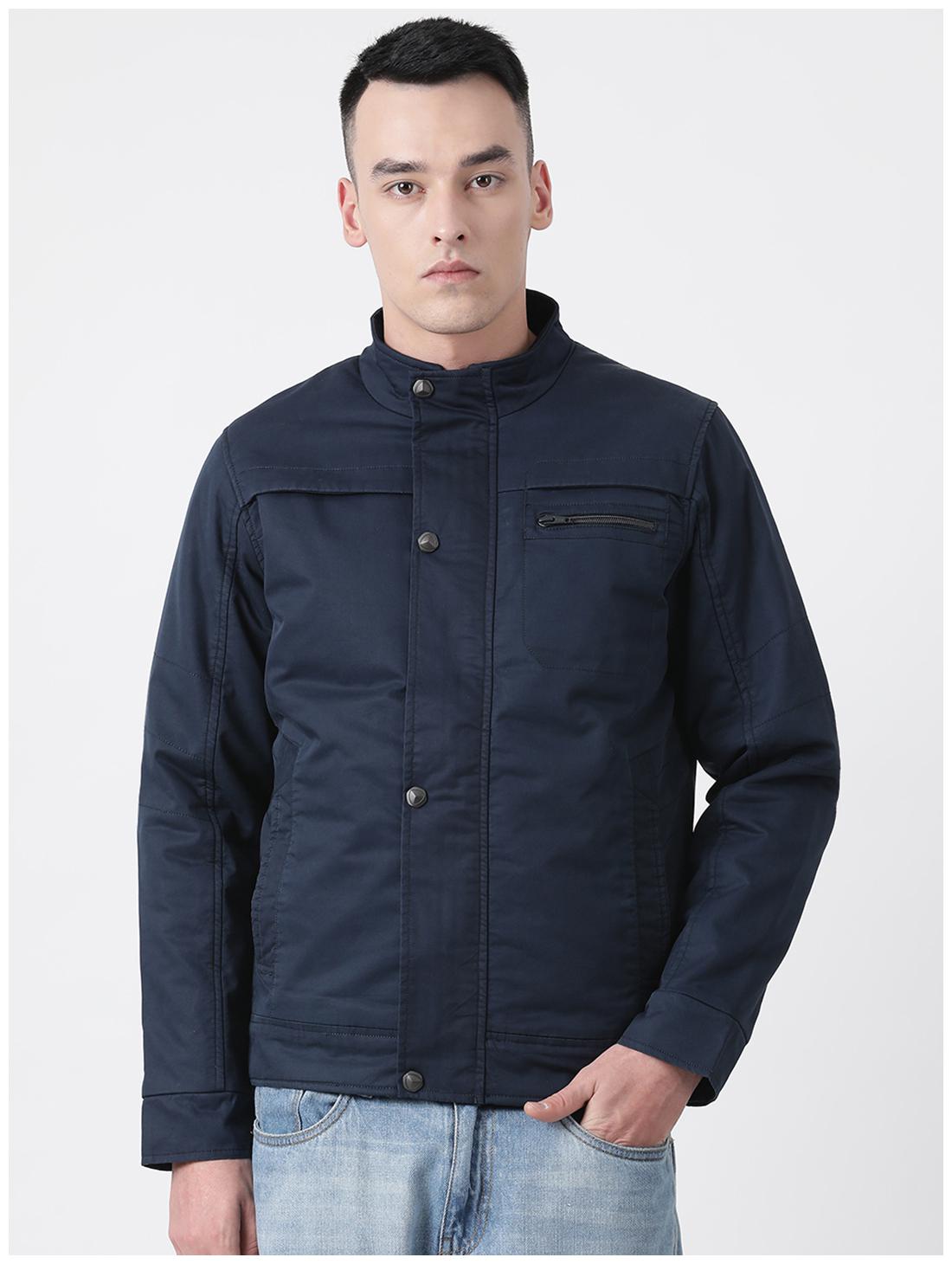 

Cloak Decker Blue Solid Cotton Blend Jacket