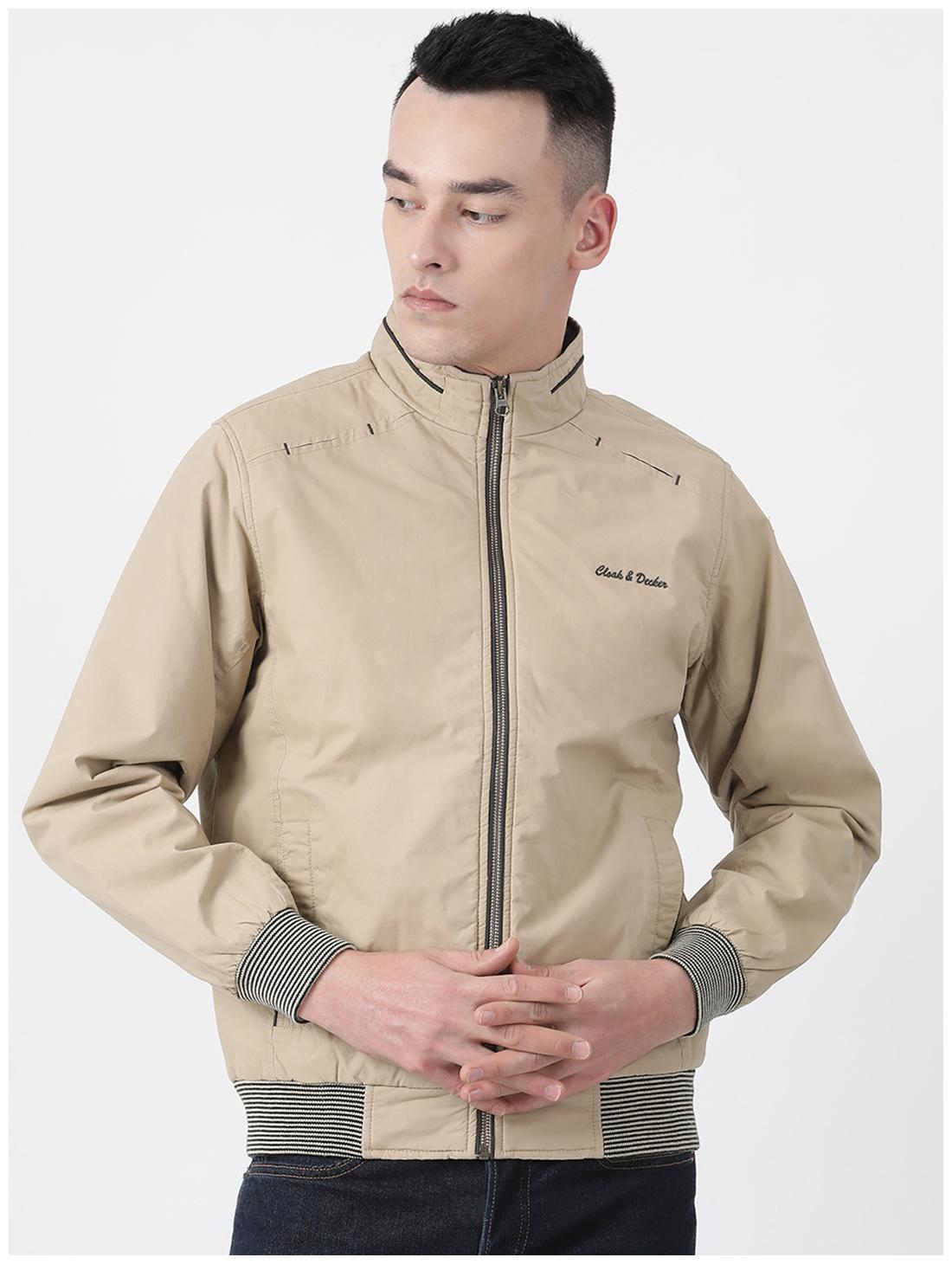 

Cloak Decker Beige Solid Cotton Blend Jacket