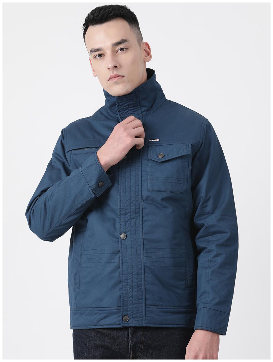 

Cloak Decker Blue Solid Cotton Blend Jacket
