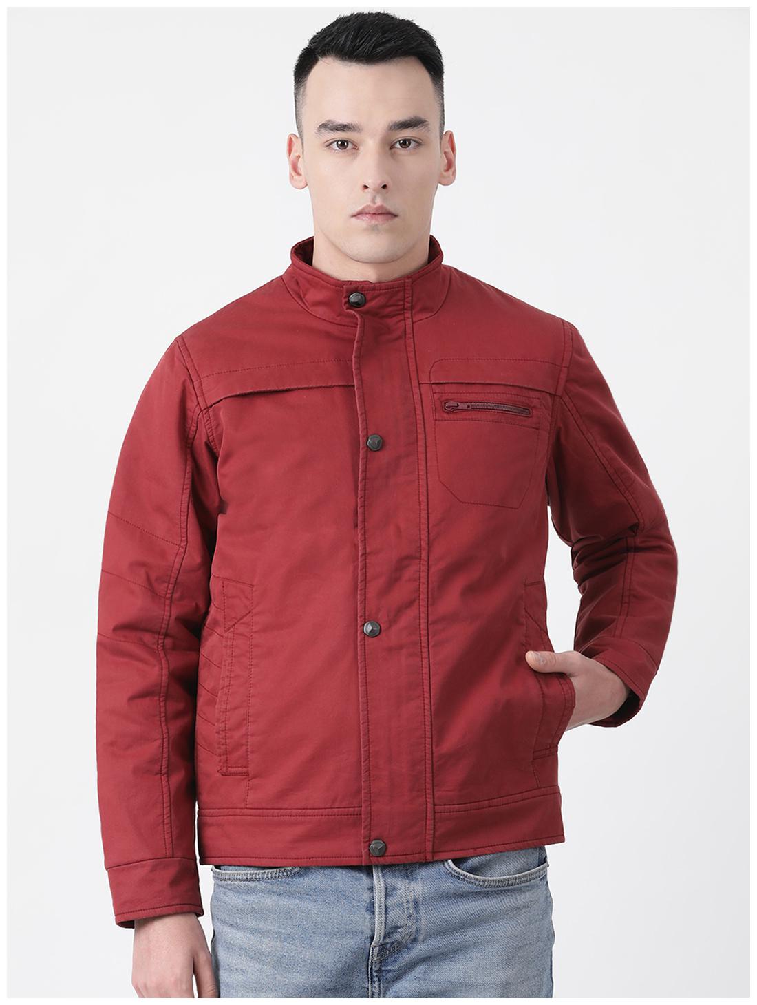 

Cloak Decker Red Solid Cotton Blend Jacket