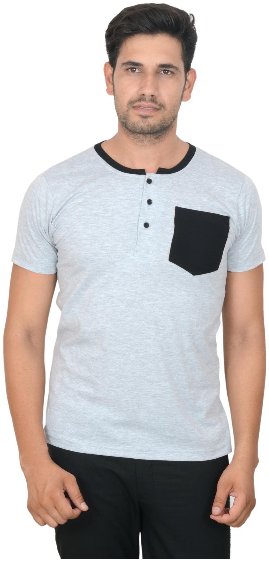 

Clodz Round Neck Half Sleeves Cotton Plain T-shirt with Pocket For Men