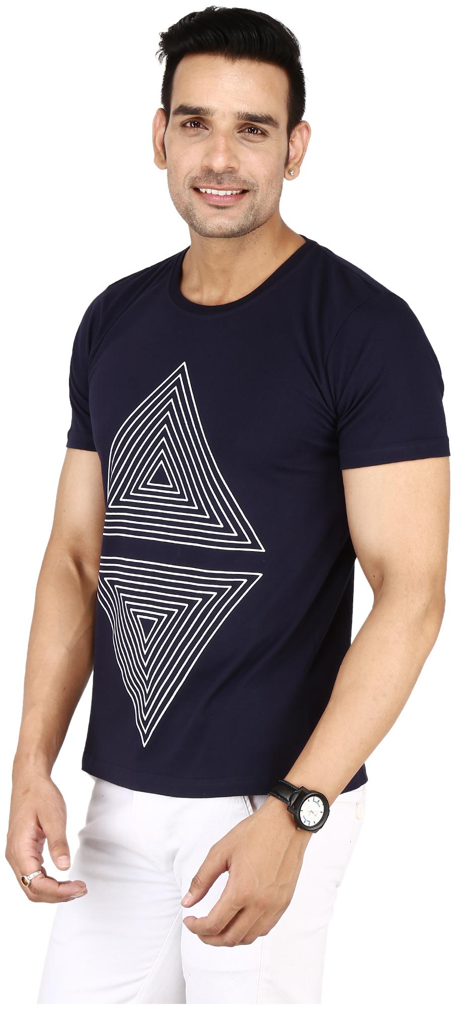 

Clodz Round Neck Half Sleeves Printed Cotton T-Shirt for Men