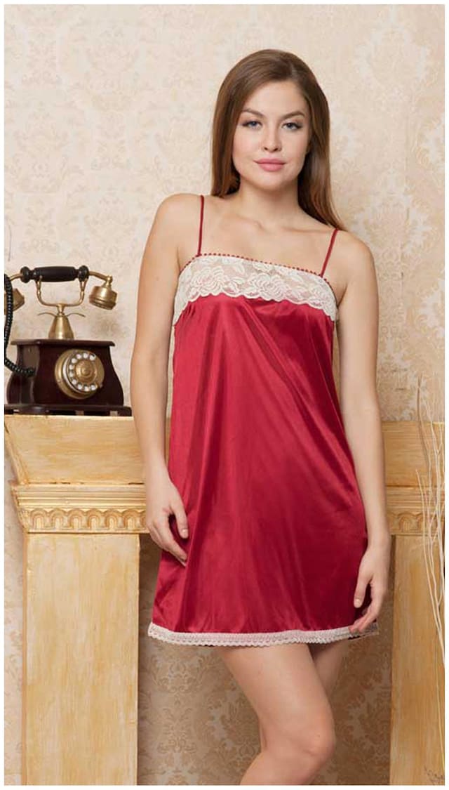 Clovia Red Night Gown