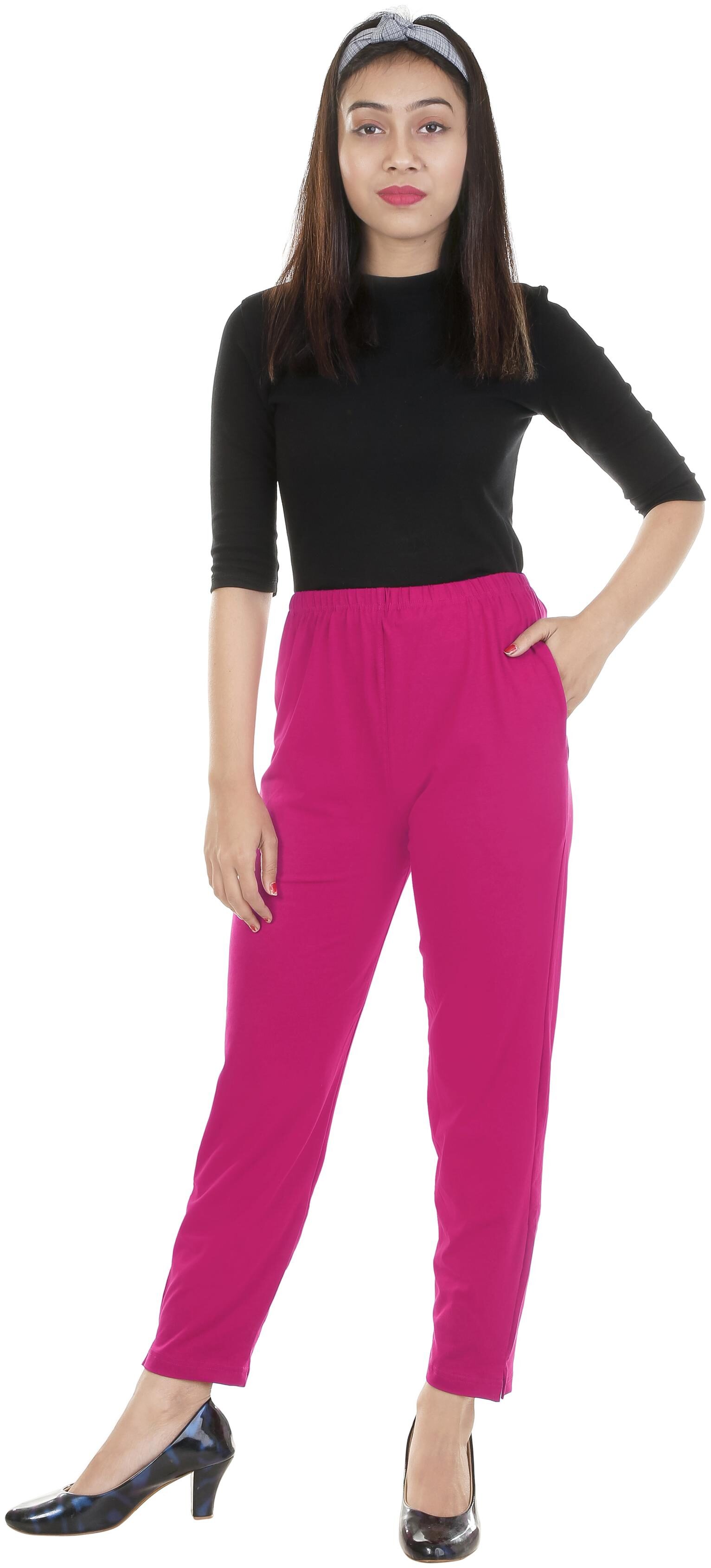 

Cloth Hut Women Cotton Solid Regular Pink