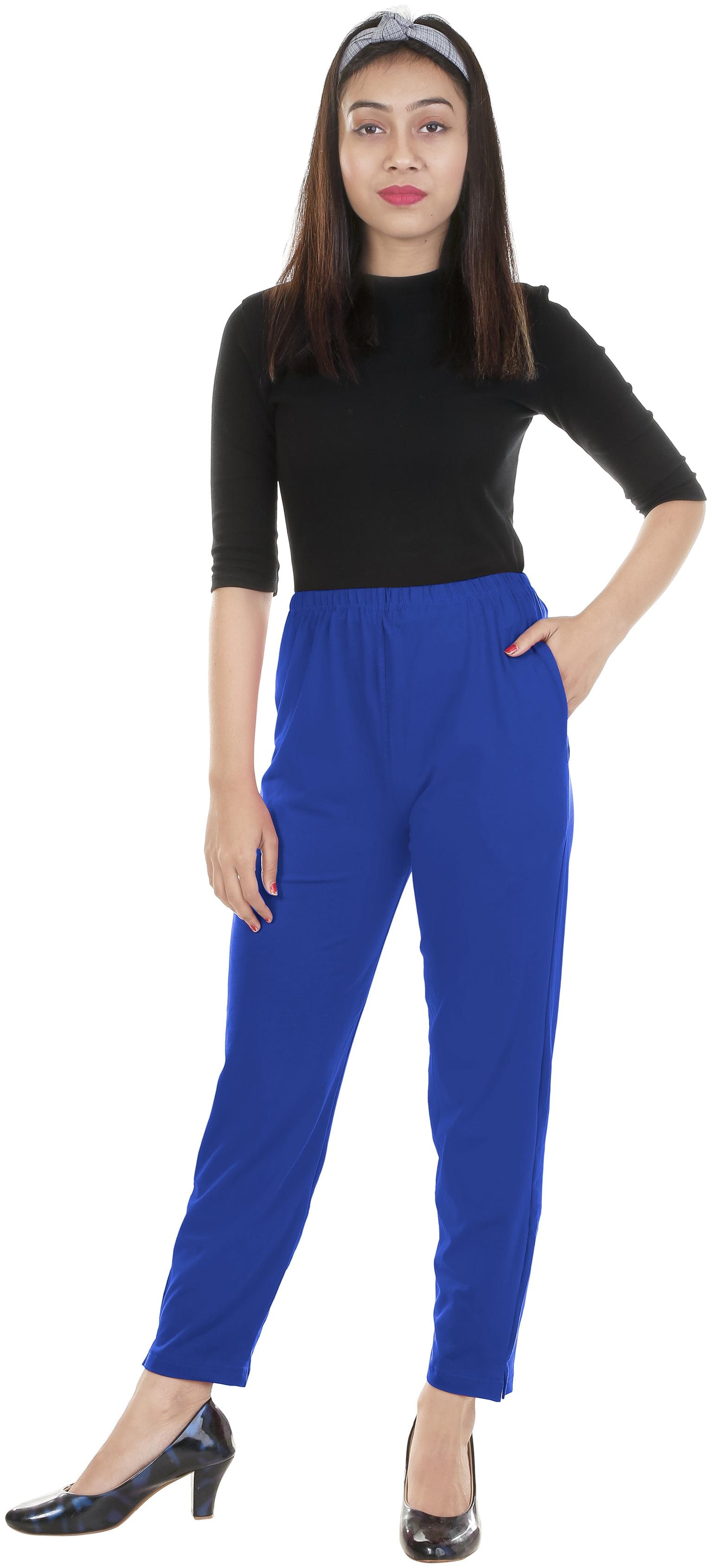 

Cloth Hut Women Cotton Solid Regular Navy Blue