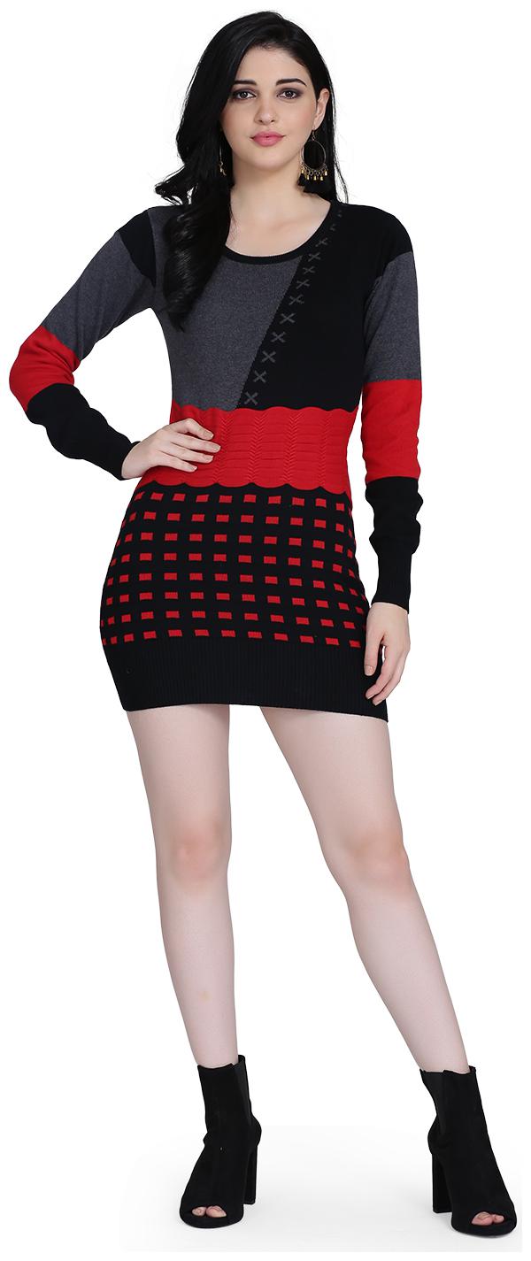 

Clothzy Black Colorblocked Bodycon dress