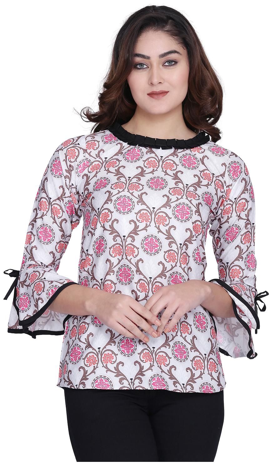 

Clothzy Women Floral Regular top - White