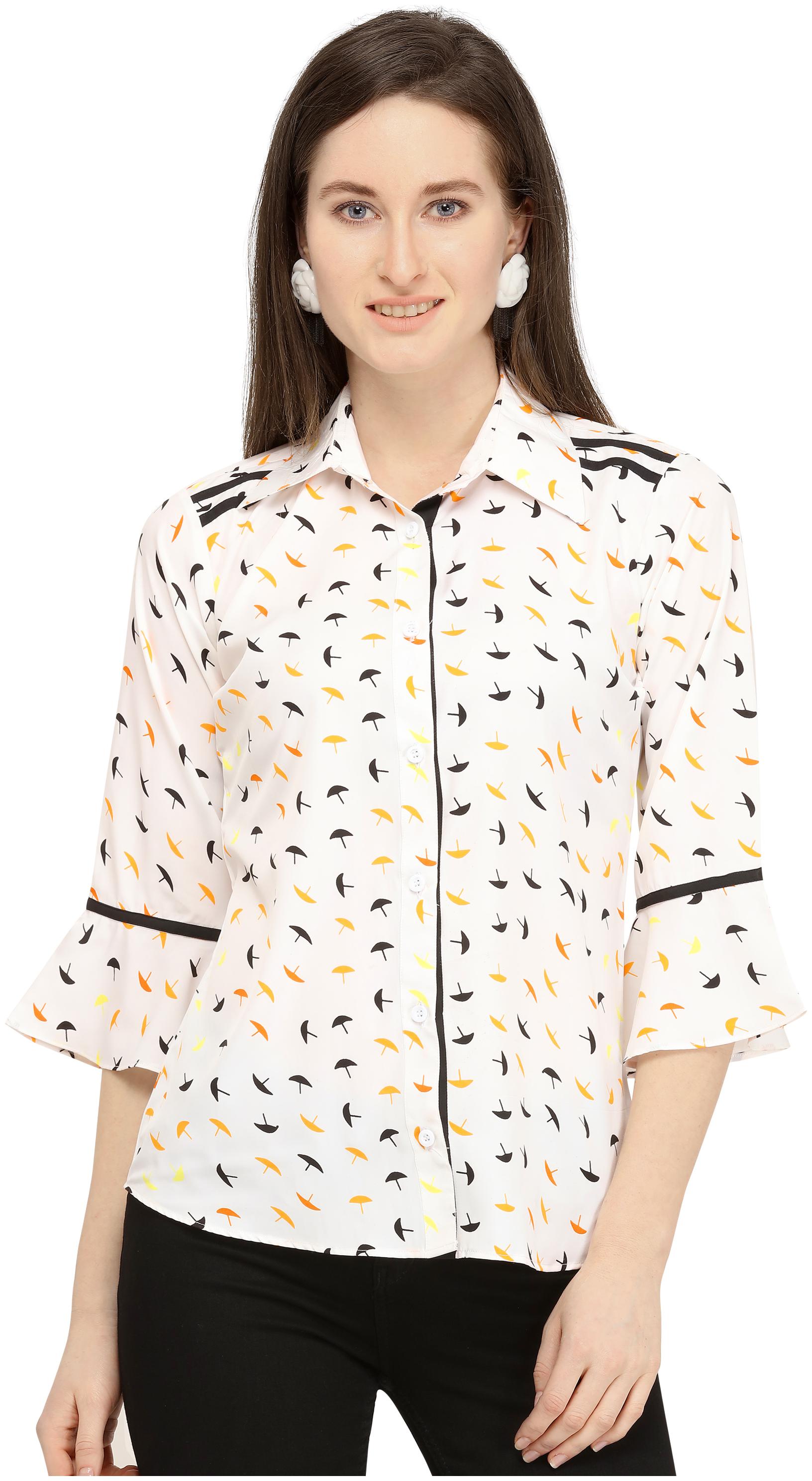 

Clothzy Women Printed Regular top - White