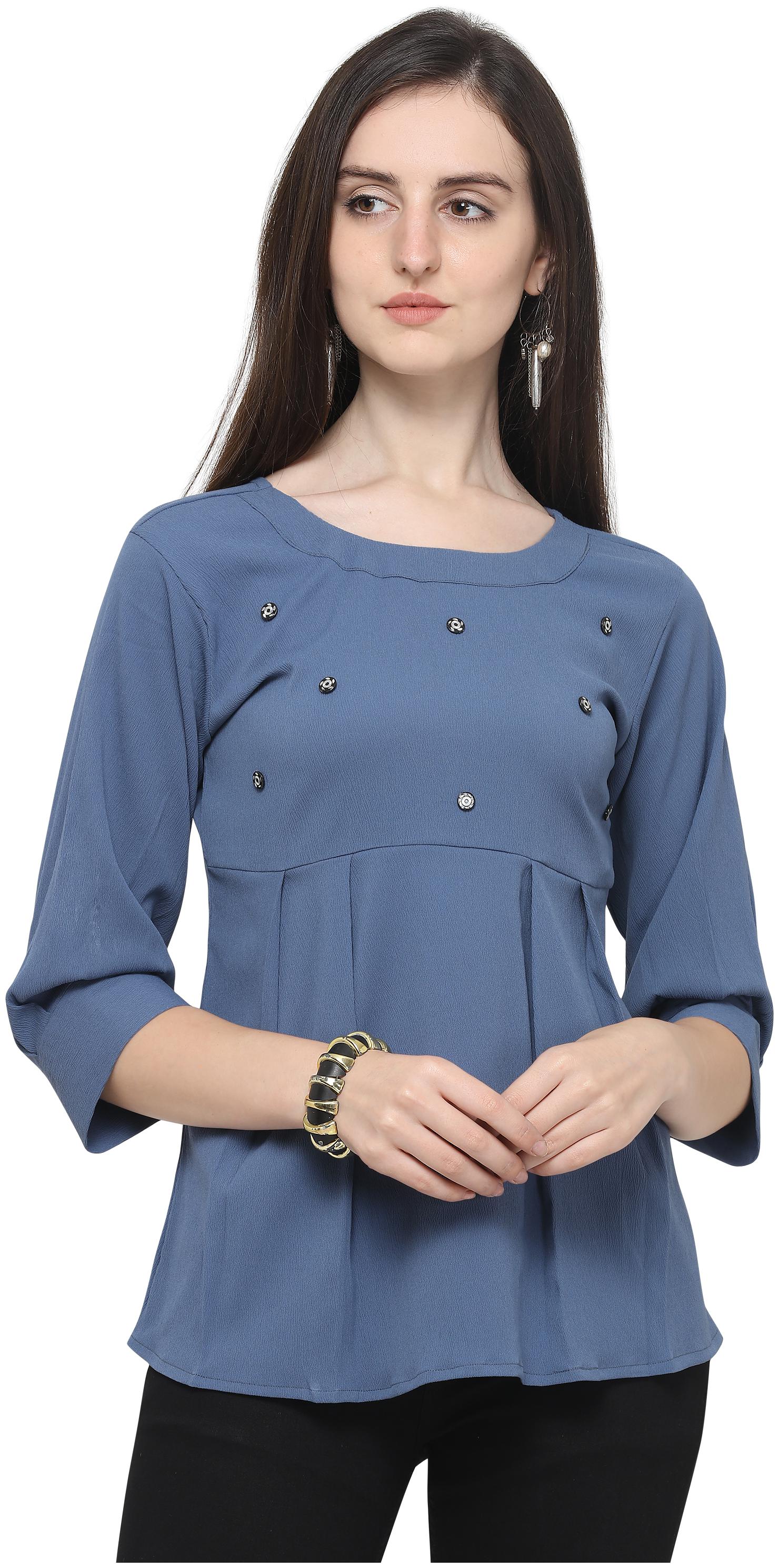 

Clothzy Women Solid Regular top - Blue