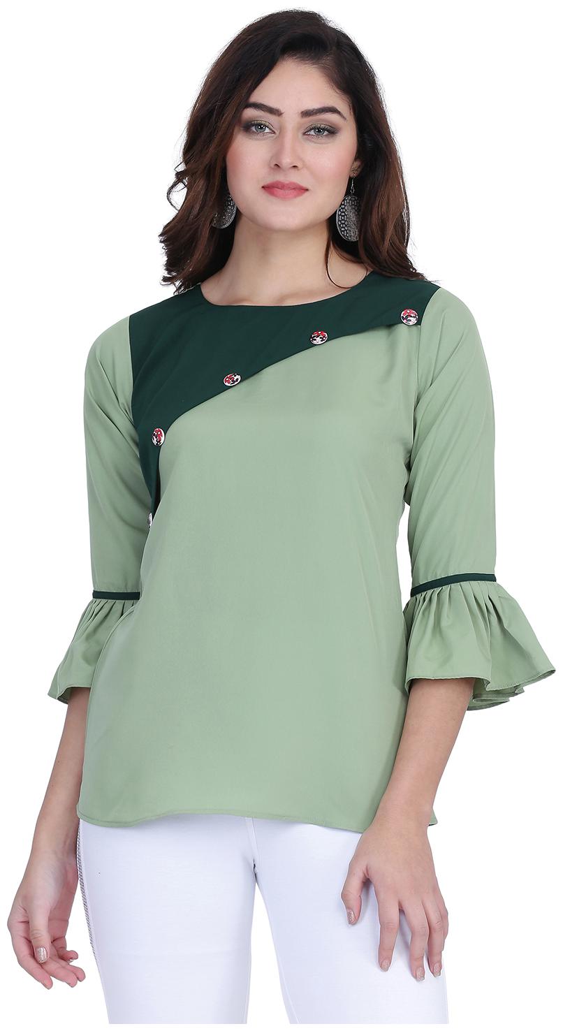 

Clothzy Women Solid Regular top - Green