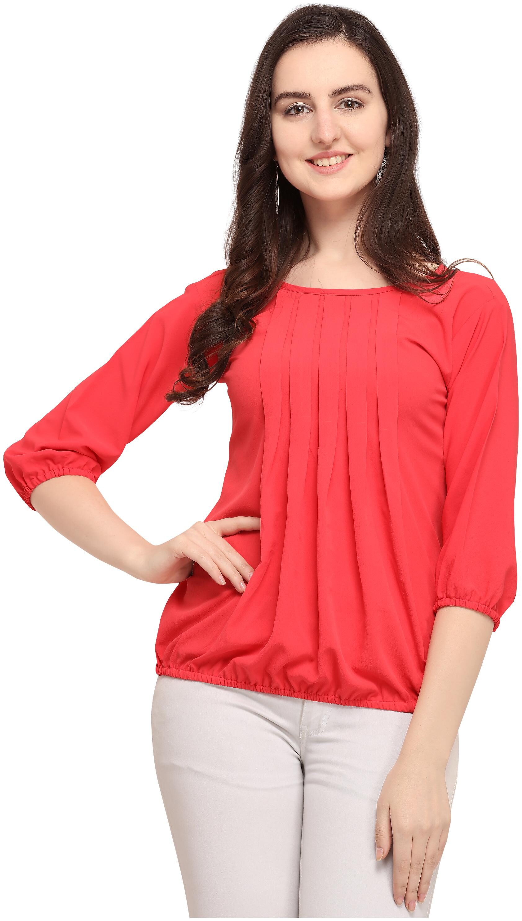 

Clothzy Women Solid Regular top - Pink