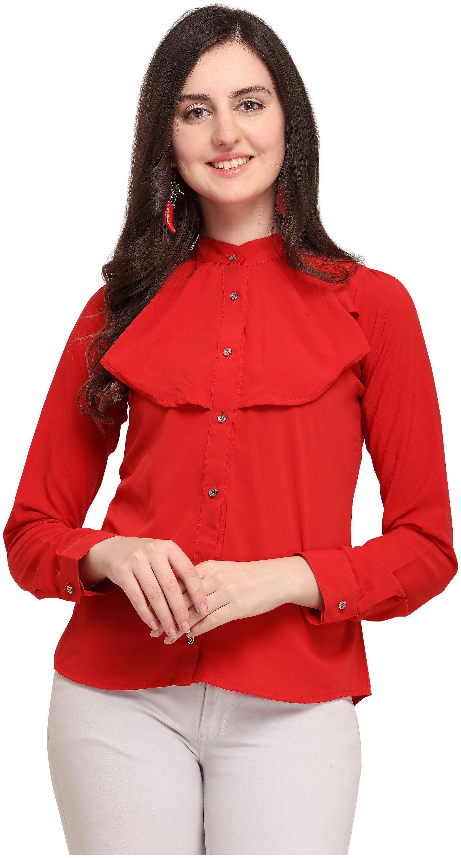 

Clothzy Women Solid Regular top - Red