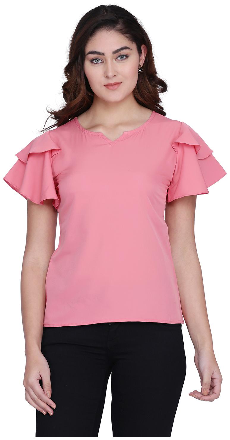 

Clothzy Women Solid Regular top - Pink