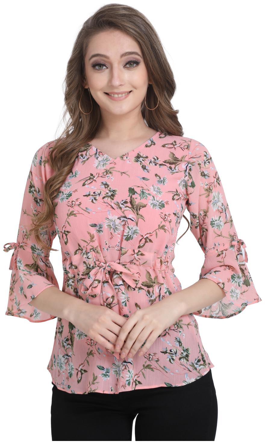 

Clothzy Women Floral Regular top - Pink