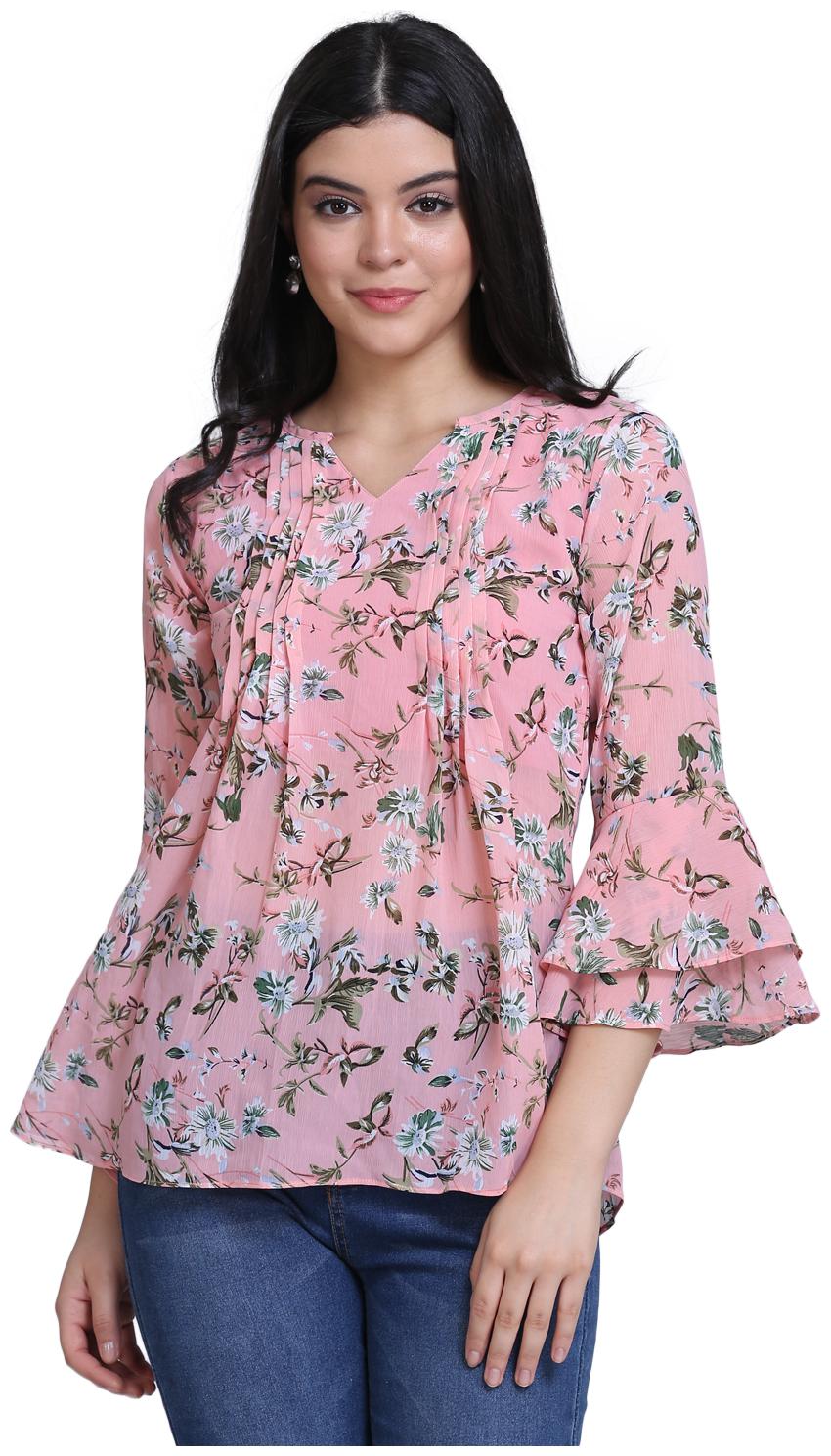 

Clothzy Women Floral Regular top - Pink