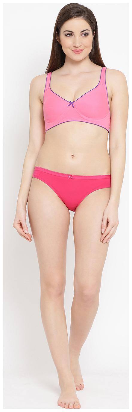 Clovia Solid T-shirt bra - 2 Lingerie Set